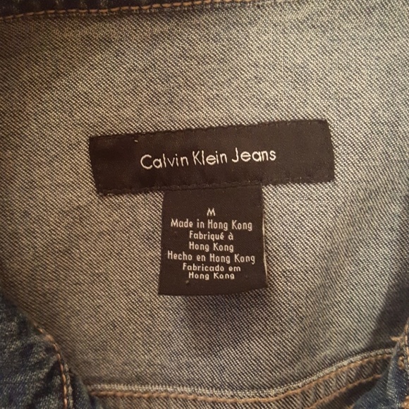 2000s Calvin Klein Jean Jacket sz M - Picture 3 of 4